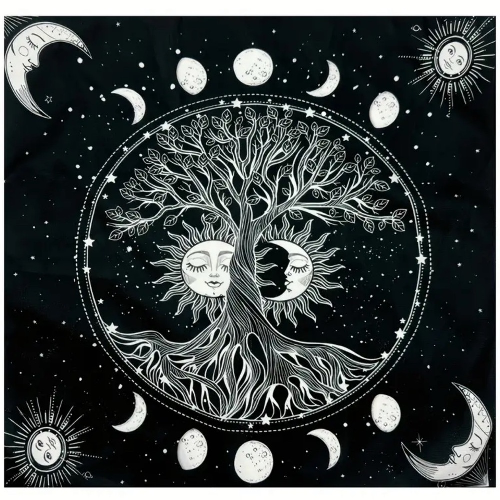 Mystical Black and White Tarot Set with Bag - Picture 3 of 4